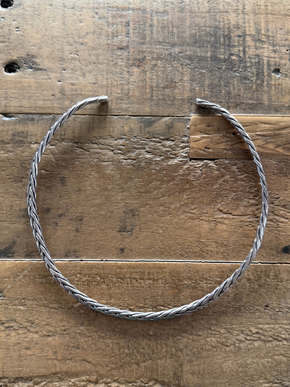 Vintage Taxco Mexico 925 Braided Sterling Silver Torque Choker Necklace